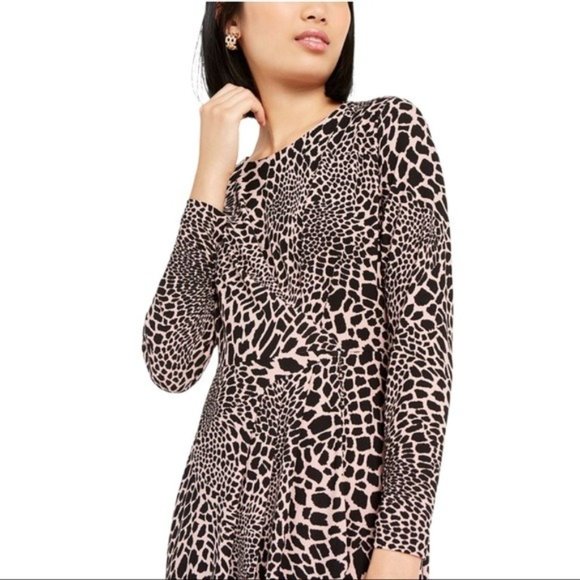 ALFANI Leopard Print Faux Wrap Dress Medium NWT - Picture 2 of 5